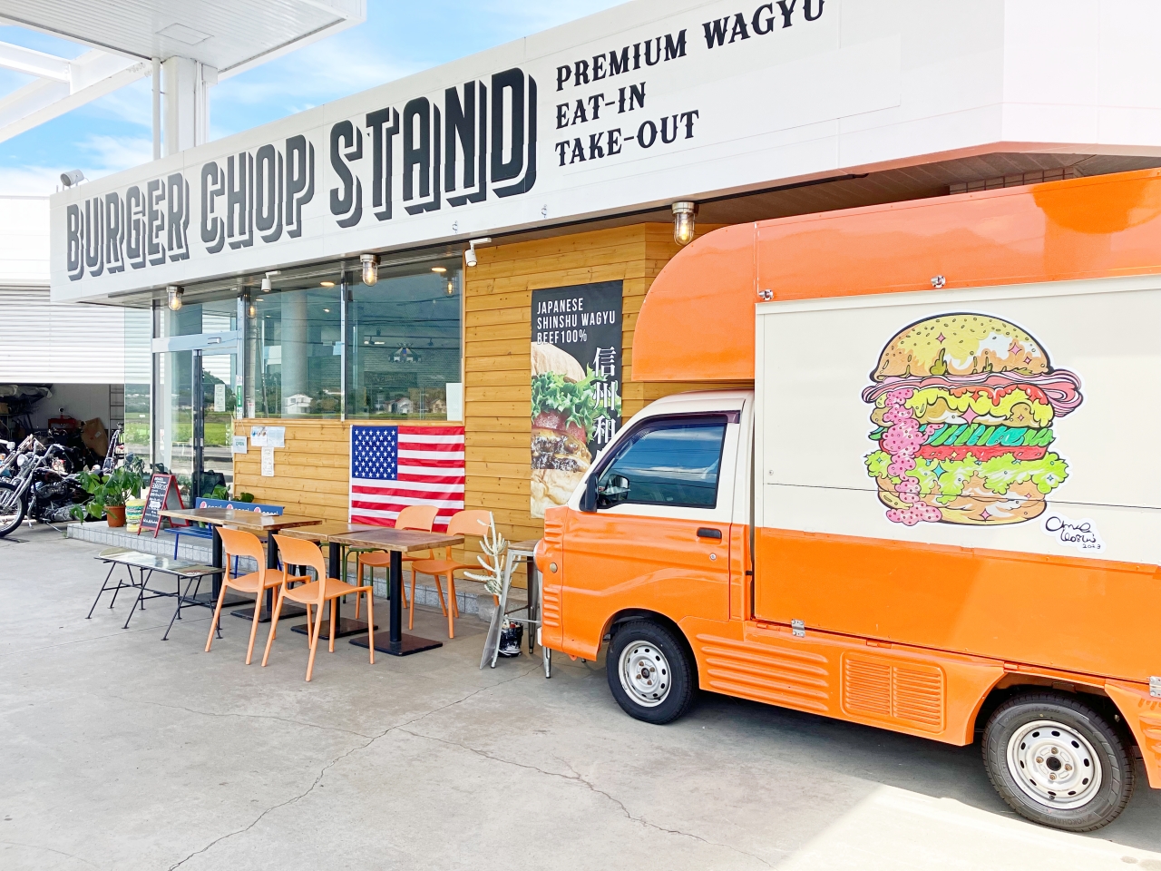 「PREMIUM WAGYU BURGER CHOP STAND」の外観